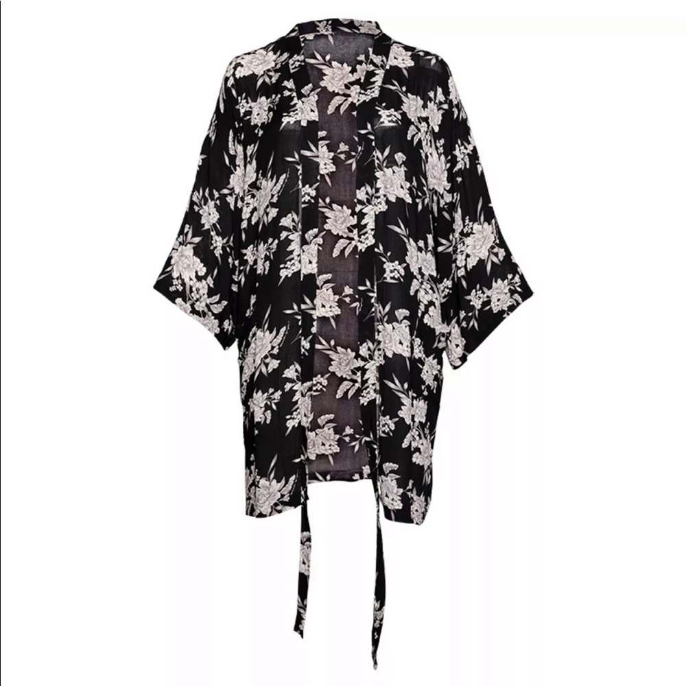 spiritual gangster maya kimono Black Floral One Sz